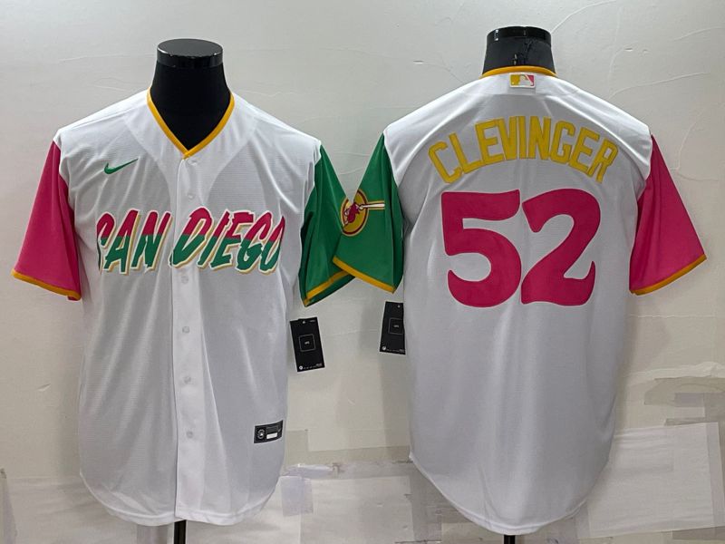 Men San Diego Padres 52 Clevinger White City Edition Game Nike 2022 MLB Jerseys